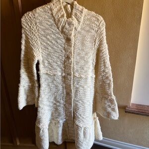 Free People Cream Knit Cardigan Medium